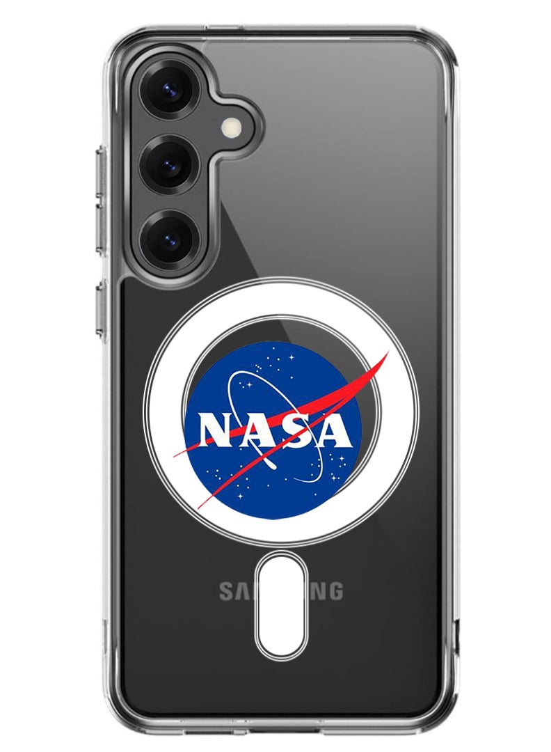 Theodor Magnetic Case for Samsung Galaxy S25 Plus 6.7-inch Compatible with MagSafe Wireless Charging, Shockproof Phone Bumper Cover Nasa CLassic - Image 1