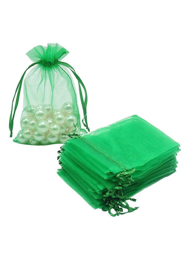 Package 100pcs Organza Drawstring Bags Green, - Image 4