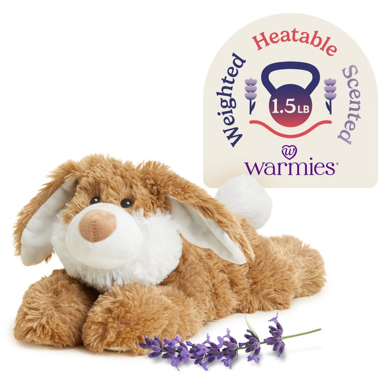warmies Microwavable & Weighted Stuffed Animals, Brown Bunny - Heated Stuffed Animal Plushie for Warmth & Comfort - Cute Soft Plush Toys for Adults & Children (Boys, Girls, Babies & Toddlers) - Image 1