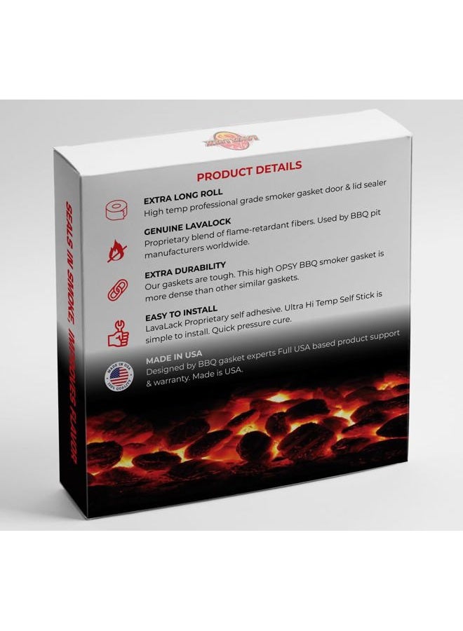 LavaLock 12 GREY High Performance BBQ gasket smoker seal SELF STICK - Image 2