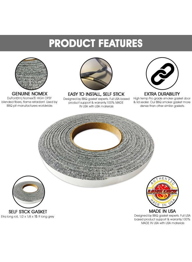 LavaLock 12 GREY High Performance BBQ gasket smoker seal SELF STICK - Image 3