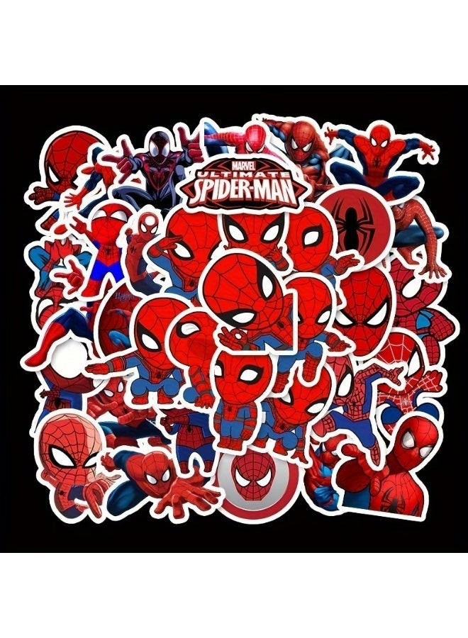 MARVEL 50pcs Marvel Cartoon Spider-Man Doodle Stickers/Decorative Stickers for Guitars, Luggage, Phone Cases, Laptops/for Spider-Man Fans/No Residue/Can Be Given to Family and Friends/Cycling Stickers and Decals - Image 1
