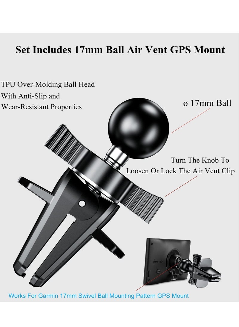 Generic - Phone Accessories Mounts, GPS Suction Cup Mount, Air Vent Car Holder with 17mm Ball for Garmin 17mm Swivel Ball Mounting Pattern GPS Mount for Garmin nuvi GPS - Image 1