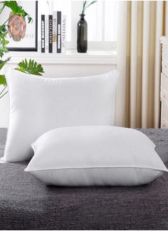 Donetella Cotton Pillow 2-Pieces(1600 Gm Each) Sleeping Bed Pillow King Size 50X75 Cm Hotel Style Double Edge Stitched Premium Gel Fiber, Medium Loft, White  - Image 2