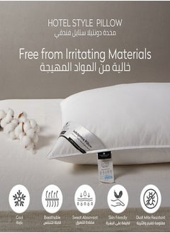 Donetella Cotton Pillow 2-Pieces(1600 Gm Each) Sleeping Bed Pillow King Size 50X75 Cm Hotel Style Double Edge Stitched Premium Gel Fiber, Medium Loft, White  - Image 4