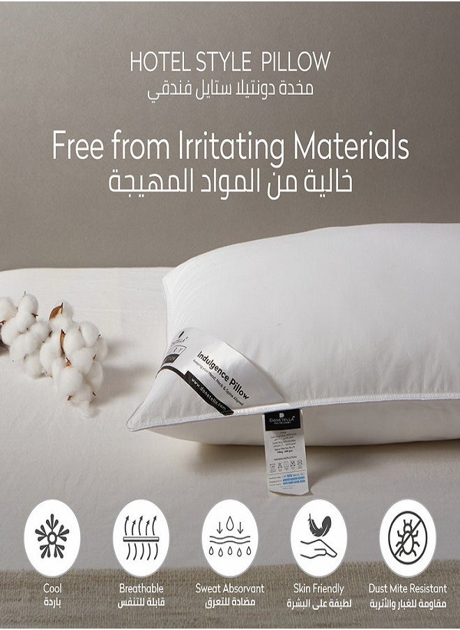 Donetella Cotton Pillow 2-Pieces(1600 Gm Each) Sleeping Bed Pillow King Size 50X75 Cm Hotel Style Double Edge Stitched Premium Gel Fiber, Medium Loft, White  - Image 4