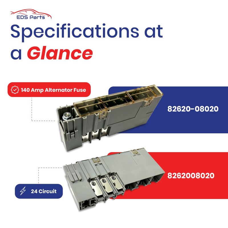 EAPP EDS 82620-08020 8262008020 Fusible Link Block Assembly for Toyota Sienna (2004–2010) | 12-Circuit Fuselink with 140Amp Main Alternator Fuse, ABS, Starting System & Essential Electrical Protection - Image 2