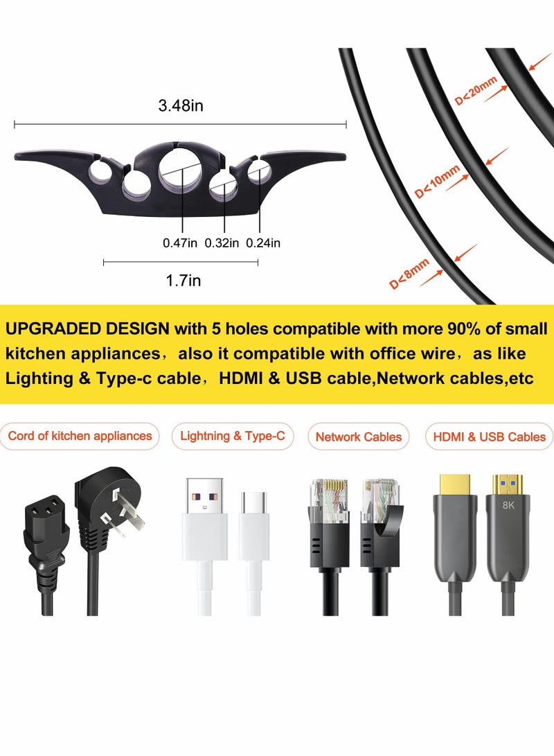 Excefore Cord Organizer for Appliances, Cord Bundlers for Kitchen Appliances Cord Hider, Wire Keeper Around for Cable Management, Appliance Cord Wrap for Kitchen Stand Mixers Coffee Maker and Fryer (8 Pack) - Image 3