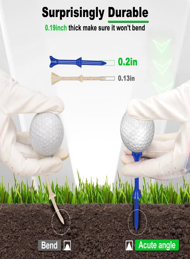 LZFAN Golf Tees 3 1/4 Inch, Plastic Golf Tees 4 Prongs Stability Tees, Unbreakable Long Golf Tees Reduce Friction & Side Spin Colored - Image 3