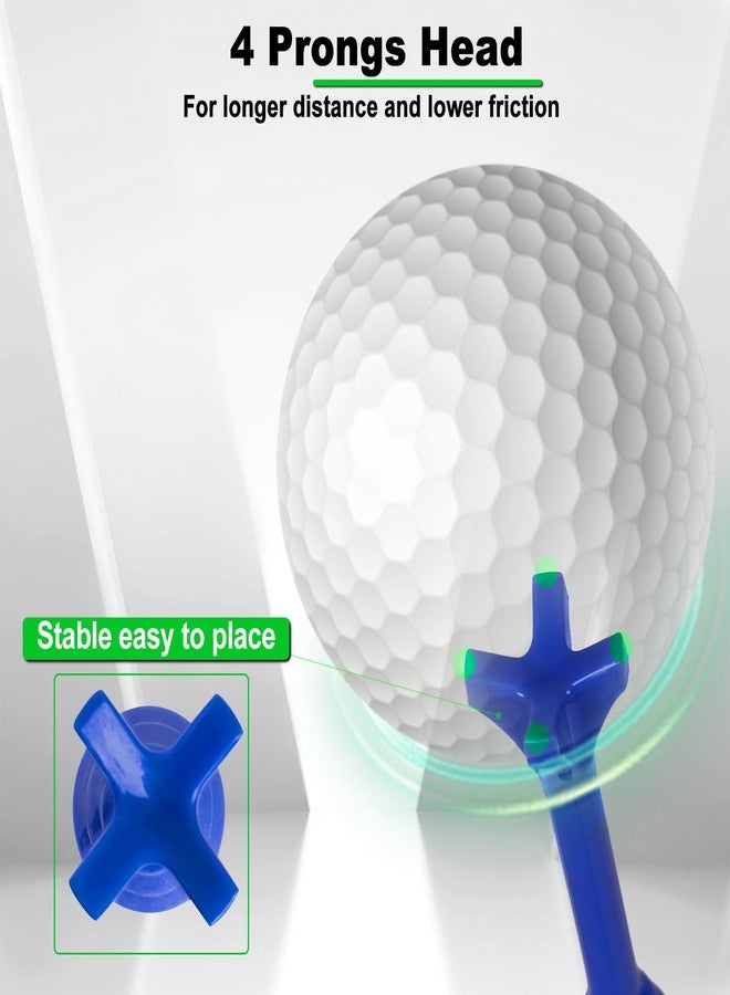 LZFAN Golf Tees 3 1/4 Inch, Plastic Golf Tees 4 Prongs Stability Tees, Unbreakable Long Golf Tees Reduce Friction & Side Spin Colored - Image 5