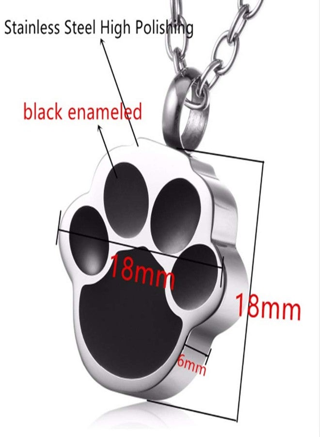 QUMY Pet Cat Dog Paw Print Cremation Jewelry for Ashes Wearable Urn Necklace Keepsake Memorial Pendant for Women Men, with Stainless Chain and Funnel Fill Kits (Men) - Image 2