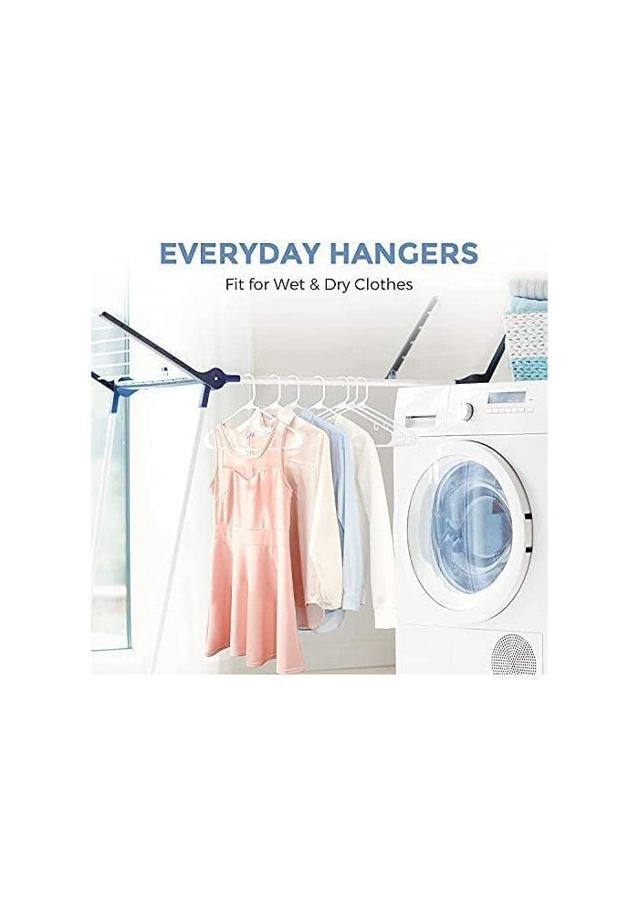 HOUSE DAY 24 Pack Durable White Plastic Hangers with Hooks - Image 5