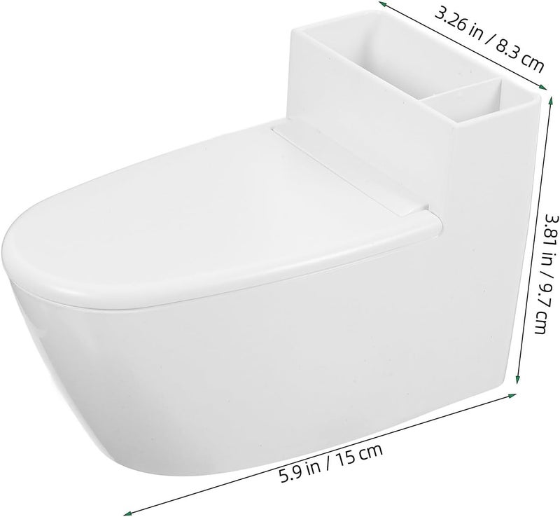 Wall-mount Ashtray with Lid Toilet-shaped Cigarette Ash Holder White Ceramic Indoor Bathroom Smoking Supplies with Adhesive Strip - Image 2