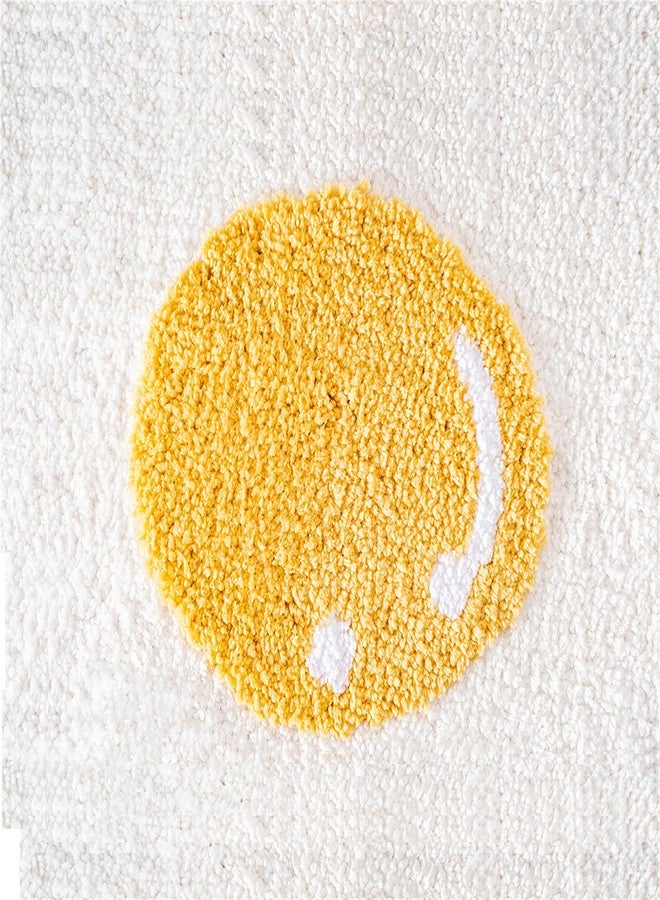 Ankah Bath Mat Cute Rug Non Slip for Bathroom, Absorbent, Extra Soft, Adorable Design, 22" x 30", Poached Eggs - Image 3