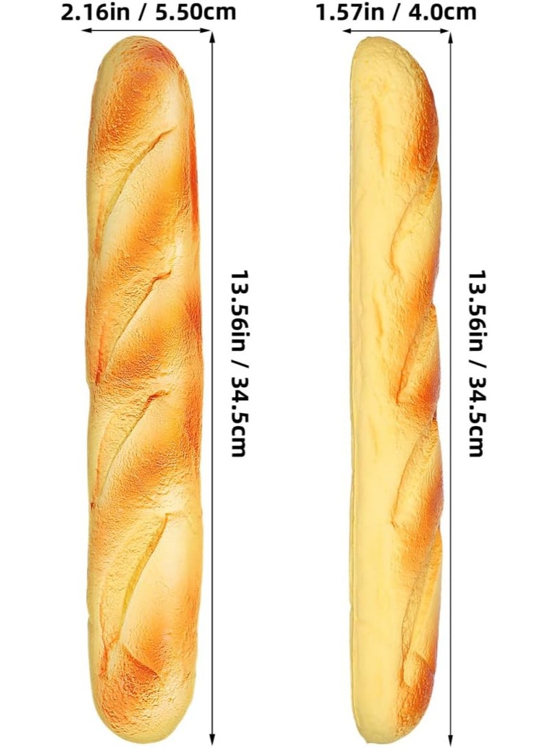 LATIFA 2 Pcs Artificial French Bread Loaf Pu Simulation Fake Bread for Kitchen Decoration - Image 1