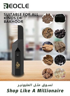 REOCLE Electric Comb Incense Electronic Portable Comb Replaces Comb Head Rechargeable Incense Sticks with Replaces Comb Head Ash Catcher and Aromatherapy Comb Unique and Creative Gift for Girls Pink  - Image 2