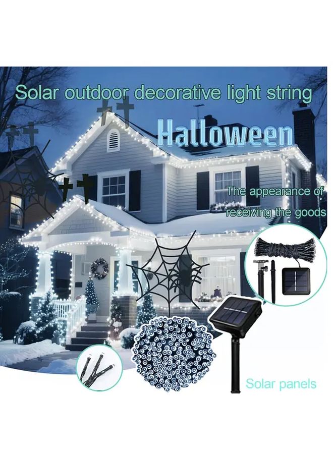 50 LEDs 275 Inch White Solar String Lights 8 Modes For Indoor Outdoor Party - Image 2