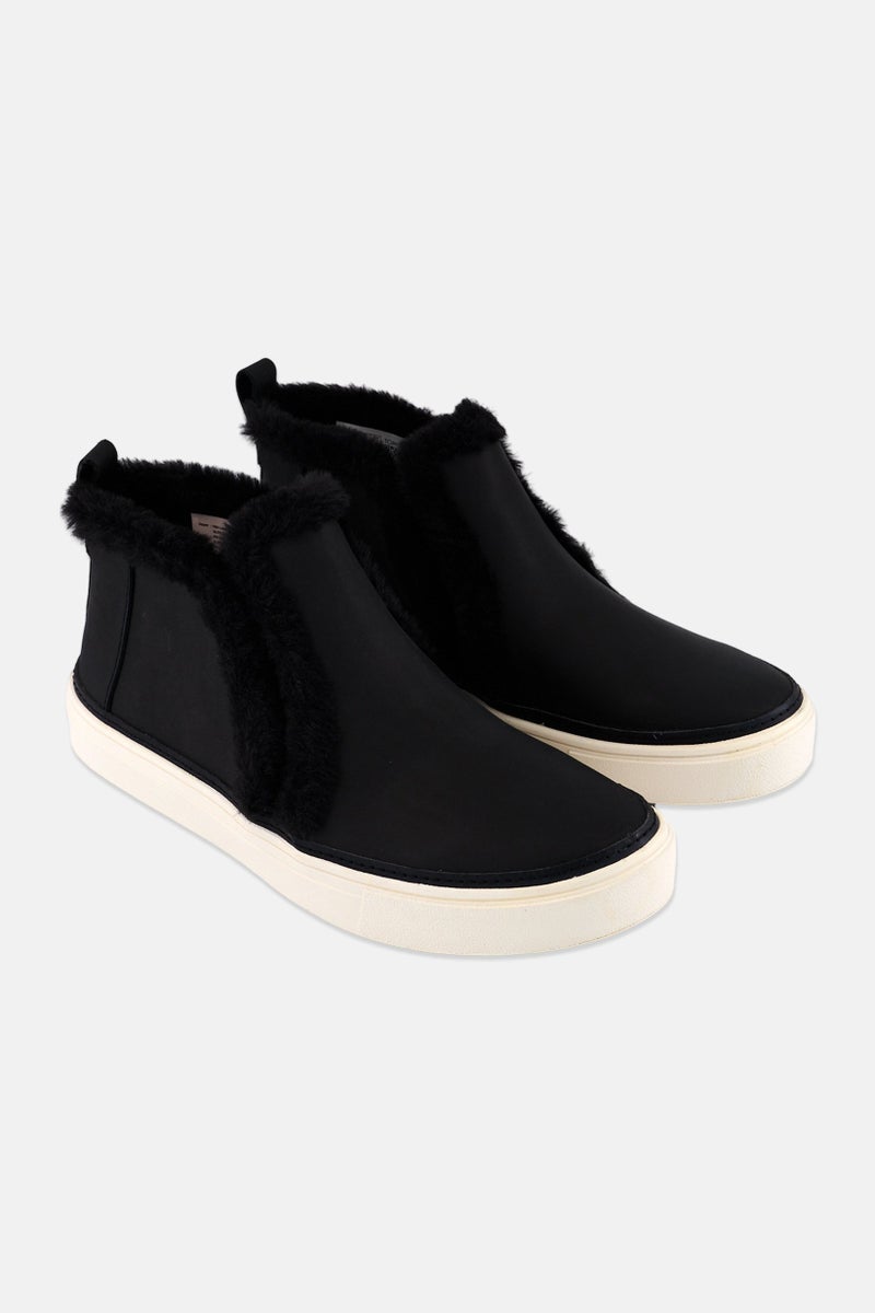 TOMS Women Bryce Faux Fur High Cuff Slip On Shoes, Black - Image 1