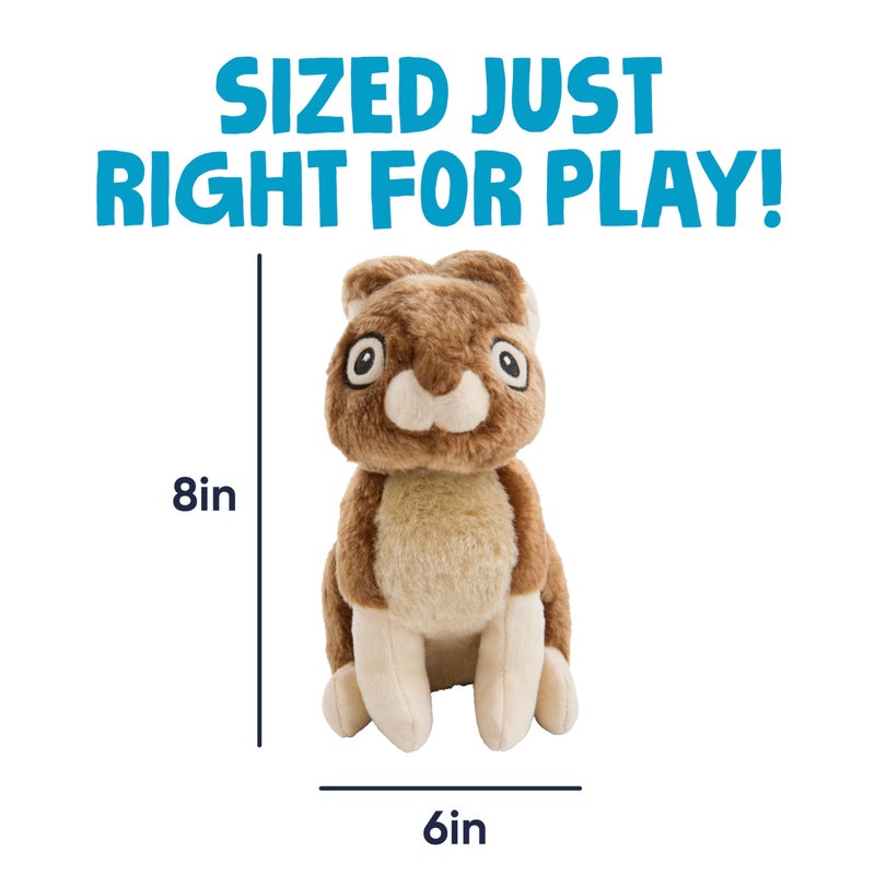 goDog Wildlife Rabbit Squeaky Plush Dog Toy with Chew Guard Technology, Durable Fabric & Squeaker for Active Play, Brown, Large - Image 3