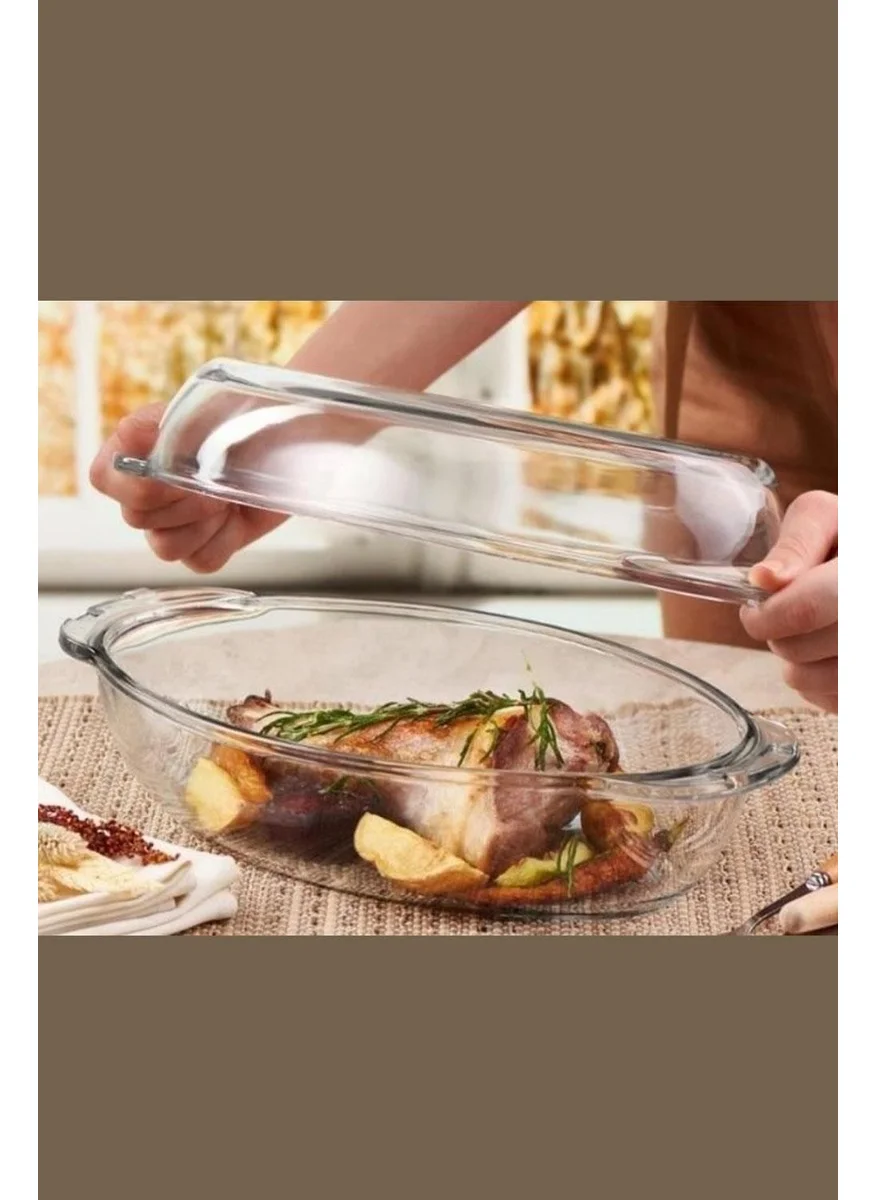 Paşabahçe 59072 Oval Pyrex Pot with Lid 2850 cc.