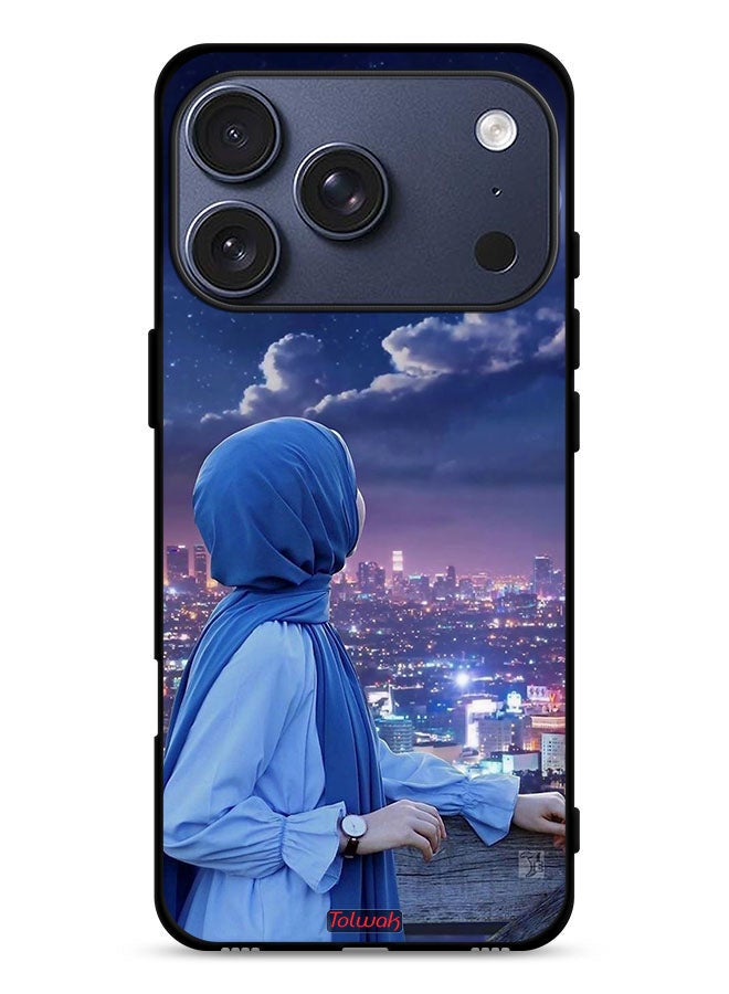 Tolwak Apple iPhone 17 Pro Protective Case Cover Looking At Moon Hijab Girl - Image 1