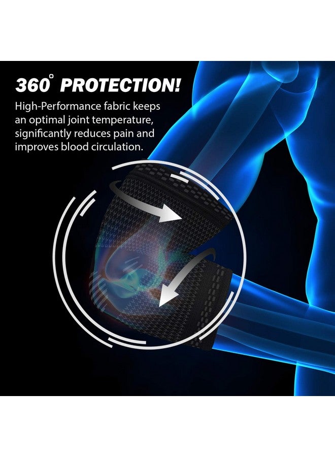 POWERLIX Elbow Orthopedic Brace Compression Support (Pair) - Elbow Sleeve for Tennis, Golfer’s, Bursitis, and Sprains, Arthritis, Tendonitis. Pain Relief(Black, L) - Image 4