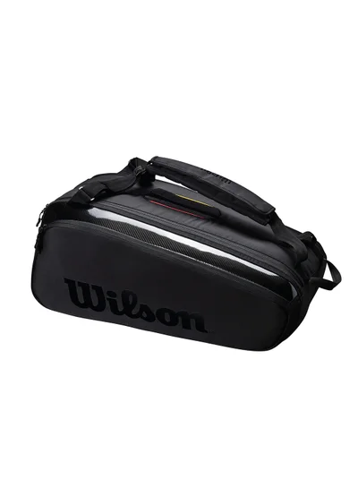 Wilson Pro Staff V14 Super Tour Black Tennis Racket Bag, Adults, Holds up to 9 Rackets