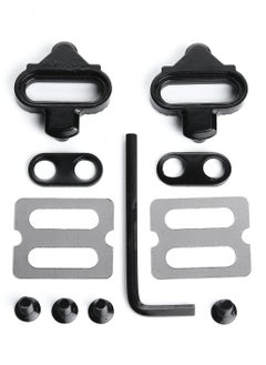 KASTWAVE Mountain Bike Pedal Cleats, SHIMANO SPD Compatible, Pair of Black Bicycle Cleats with Metal Plates, Foot Cleats Cleats for Indoor Cycling and Outdoor Road Cycling Shoes  - Image 1