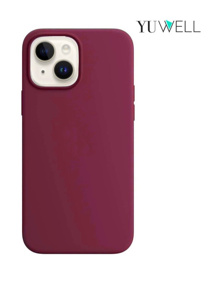 Yuwell iPhone 14 Case Silicone Shockproof Protective Case Cover 6.1 Inch Soft Liquid Gel Rubber iPhone 14 Silicone Case Magenta
