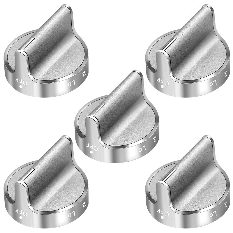 Beaquicy 2025 Upgraded W10766544 Gas Stove Knobs 5 Pack Burner Control Knobs Replacement for Whirlpool Range WFG540H0ES0 and Replaces W10430807 W10676228 4248219 AP5958476 PS10067059 EAP10067059