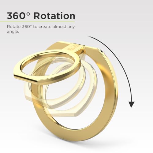 PureGear Magnetic Phone Grip Ring Stand, Magnetic Phone Ring Holder for MagSafe iPhone Air, 17, 17Pro, 17ProMax, 16, 16Pro, 16Plus, 16ProMax, 15, 15Plus, 14, 13, 12, Adjustable Kickstand (Gold) - Image 5