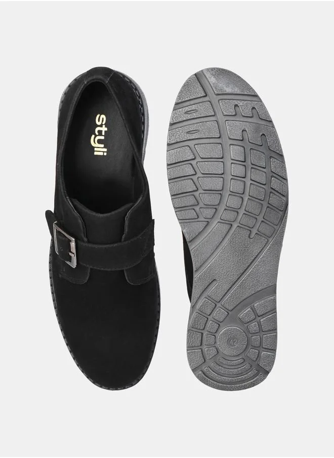 ستايلي Single Belt Buckle Embellished Casual Shoes