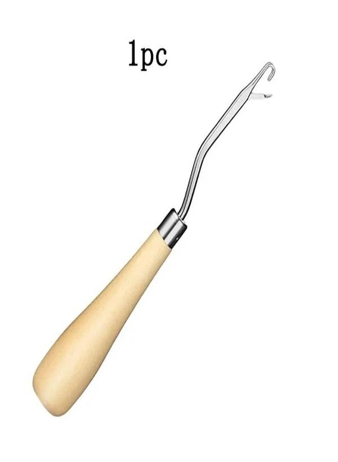 Funyn Micro Ring Hair Extension Loop Needle Threader Feather Hook Tool Wire Pulling Hook Tools for Silicone Microlink Nano Beads Cold Fusion (5Pcs Latch Hook) - Image 4