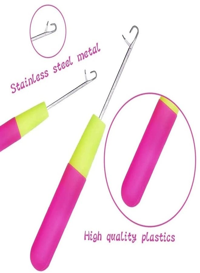 Funyn Micro Ring Hair Extension Loop Needle Threader Feather Hook Tool Wire Pulling Hook Tools for Silicone Microlink Nano Beads Cold Fusion (5Pcs Latch Hook) - Image 3
