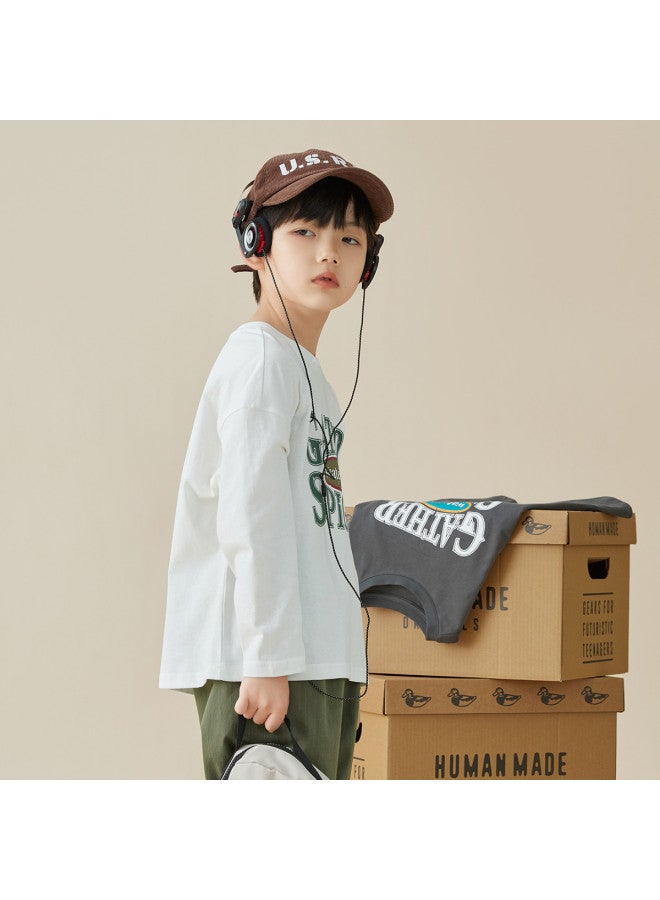 SKIN Friendly Pure Cotton】men's Long Sleeve T-shirt 2025 Spring/autumn Collection Soft Stretch Undershirt, Versatile And Stylish Top For Boys - Image 2