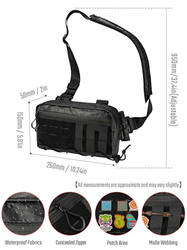 TACTICAL_GEEK Cache L3 Crossbody Shoulder Bag, Multipurpose Daypack, Chest Backpack Casual Sling Bag for Men & Women (Black Orange) - Image 4