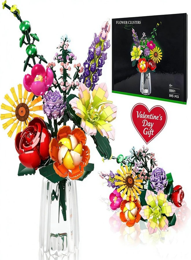 Rasout Flowers Bouquet Building Toy Set, 9 Kinds of Flowers Botanical Collection and Home Office Decorative for Mother's Day, Birthdays, Valentine's Day Gifts, Ideal for 6+ Women Girls Adults, No Vase - Image 1
