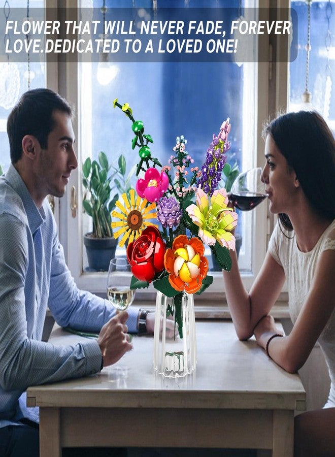 Rasout Flowers Bouquet Building Toy Set, 9 Kinds of Flowers Botanical Collection and Home Office Decorative for Mother's Day, Birthdays, Valentine's Day Gifts, Ideal for 6+ Women Girls Adults, No Vase - Image 2