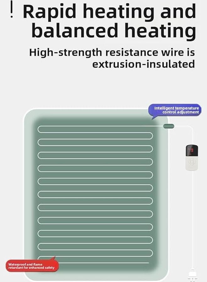 Pet Heating Pad Waterproof Chew Resistant Mat 2 Heat Settings 45W Square 30x40cm Tie Dyed Rabbit Fur Cover - Image 1