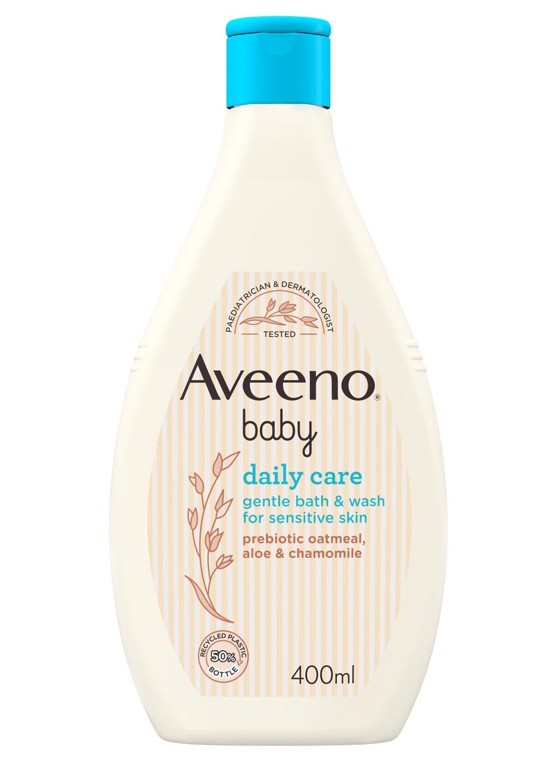 Aveeno Baby Daily Care Gentle Daily Bath and Wash for Sensitive Skin Probiotic Oatmeal Aloe and Chamomile 400ml