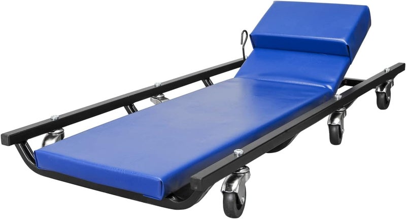 BIG RED 40" Padded Rolling Garage/Shop Creeper with Adjustable Headrest and 6 Casters, Blue - Image 1