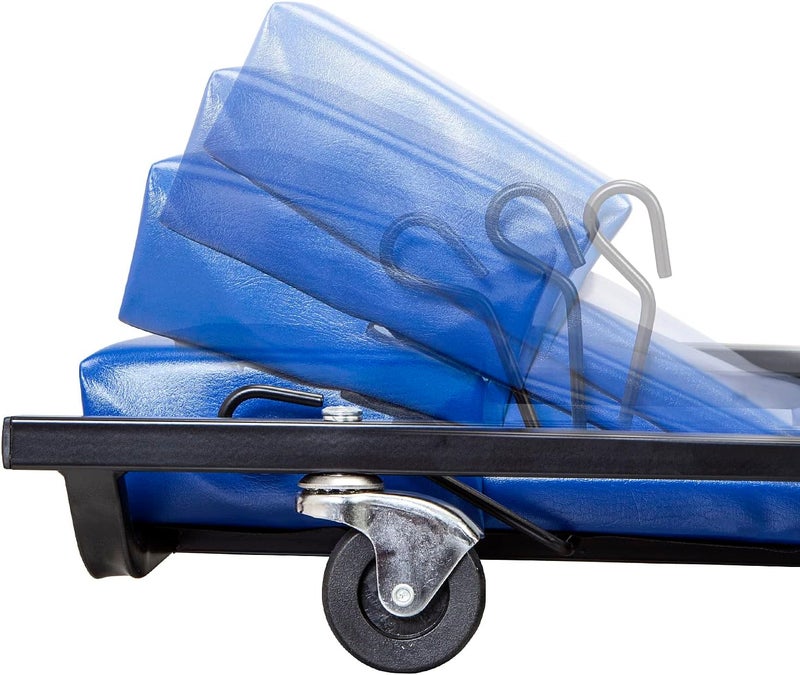 BIG RED 40" Padded Rolling Garage/Shop Creeper with Adjustable Headrest and 6 Casters, Blue - Image 4