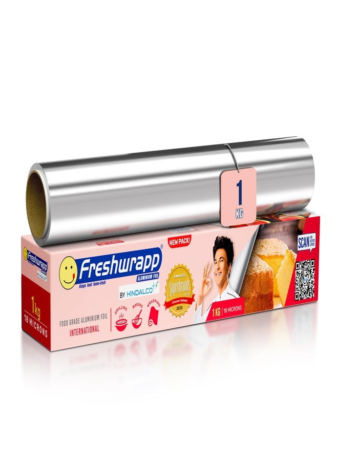 Freshwrapp Hindalco Freshwrapp International Aluminium Foil 1 Kilo Gram Net, 18 microns |Food Packing, Wrapping , Storing , Serving and Cooking (Baking , Grilling , Roasting, Freezing) - Image 1