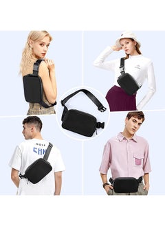 HDWISS Nylon Waterproof Sports waist bag Multi Functional Running Phone Bag Unisex Bag with Adjustable Strap Waist Pouch for Workout Running Travelling Hiking Running Travel Cycling Gift Men(Black)  - Image 4