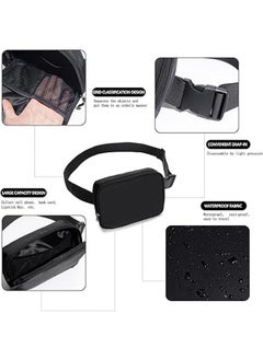 HDWISS Nylon Waterproof Sports waist bag Multi Functional Running Phone Bag Unisex Bag with Adjustable Strap Waist Pouch for Workout Running Travelling Hiking Running Travel Cycling Gift Men(Black)  - Image 3