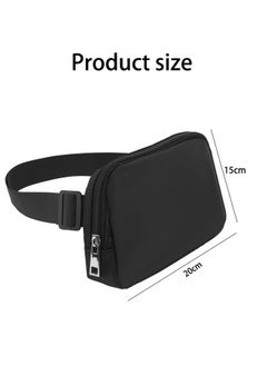 HDWISS Nylon Waterproof Sports waist bag Multi Functional Running Phone Bag Unisex Bag with Adjustable Strap Waist Pouch for Workout Running Travelling Hiking Running Travel Cycling Gift Men(Black)  - Image 2