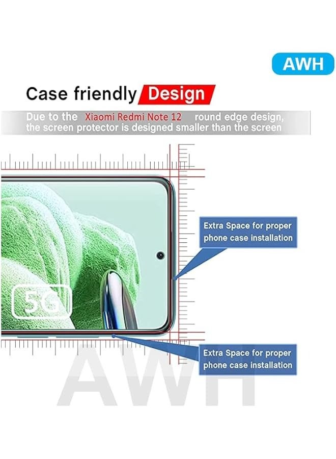 PROMASS Tempered Glass Xiaomi Redmi Note 12 5G Screen Protector, Full Adhesive Full Coverage Bubble-Free Anti Scratch HD Clear High Responsive for Redmi Note 12 (All Clear) - Image 2