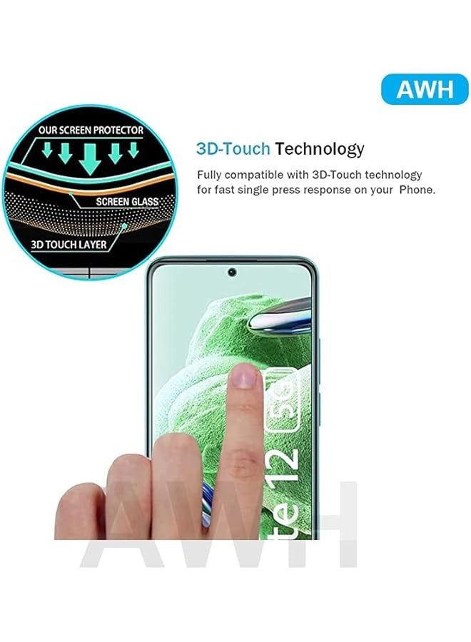 PROMASS Tempered Glass Xiaomi Redmi Note 12 5G Screen Protector, Full Adhesive Full Coverage Bubble-Free Anti Scratch HD Clear High Responsive for Redmi Note 12 (All Clear) - Image 5