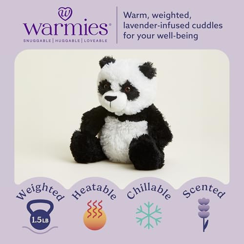warmies Microwavable & Weighted Stuffed Animals, Panda - Heated Stuffed Animal Plushie for Warmth & Comfort - Cute Soft Plush Toys for Adults & Children (Boys, Girls, Babies & Toddlers) - Image 2