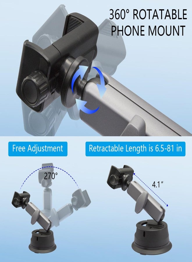 Suptig Suction Cup Mount, Camera Car Mount for Phone, Gopro, Canon, Nikon, Sony, Digital Cam, Car Windshield Dashboard Universal, Camera Suction Mount. - Image 2